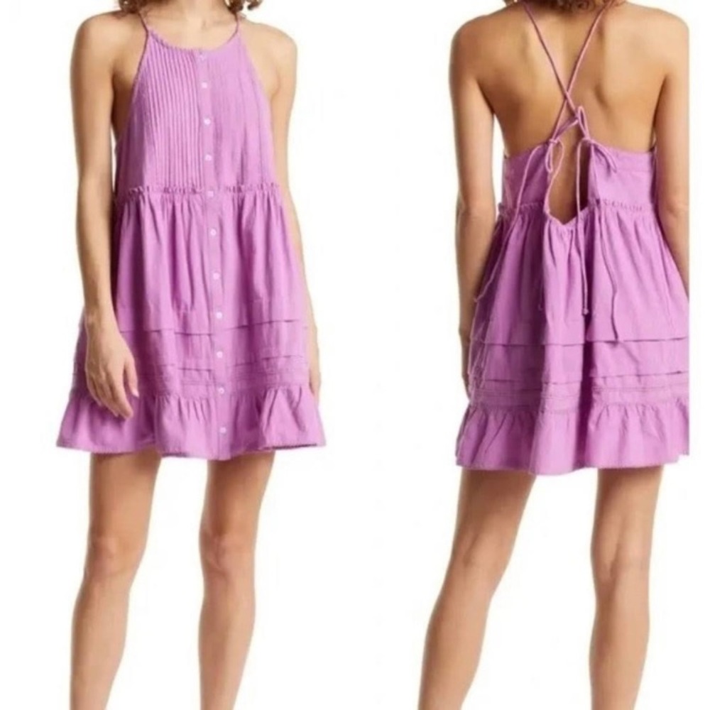 Free People - Desert Days Mini Dress - Dramatic Orchid Size M NEW - Picture 2 of 4